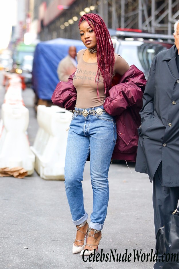 Keke Palmer In A See Through Lace Sheer Top In New York 26136