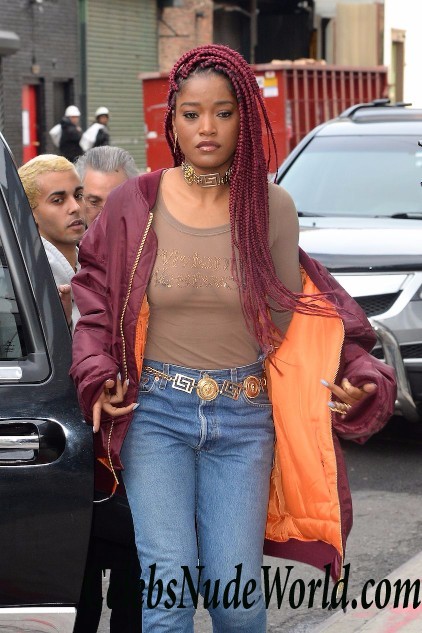 Keke Palmer In A See Through Lace Sheer Top In New York 26138
