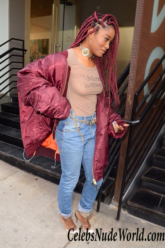 Keke Palmer In A See Through Lace Sheer Top In New York 26142