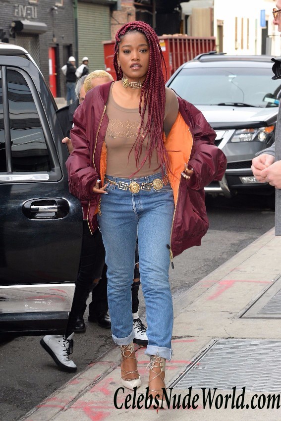 Keke Palmer In A See Through Lace Sheer Top In New York 26146