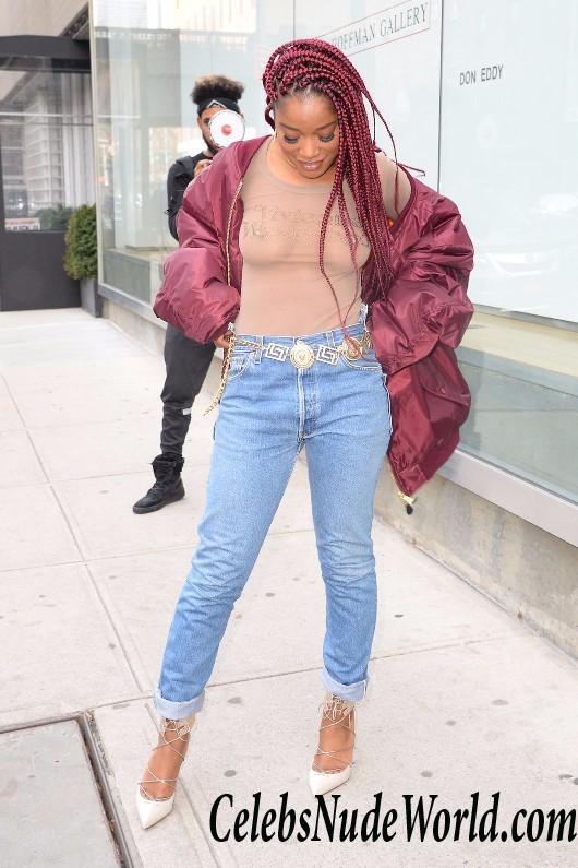 Keke Palmer In A See Through Lace Sheer Top In New York 26153