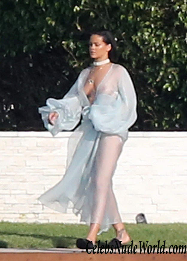 Rihanna Braless In A Totally See Through Sheer Pleasure 26270