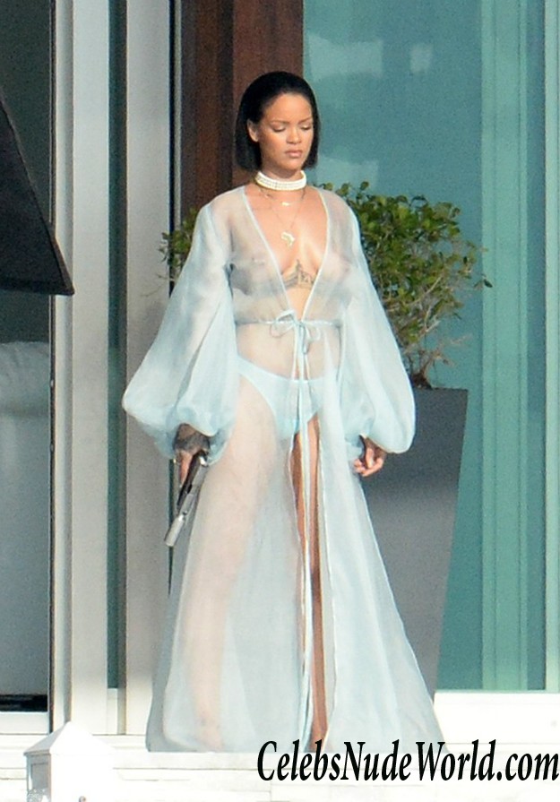 Rihanna Braless In A Totally See Through Sheer Pleasure 26271