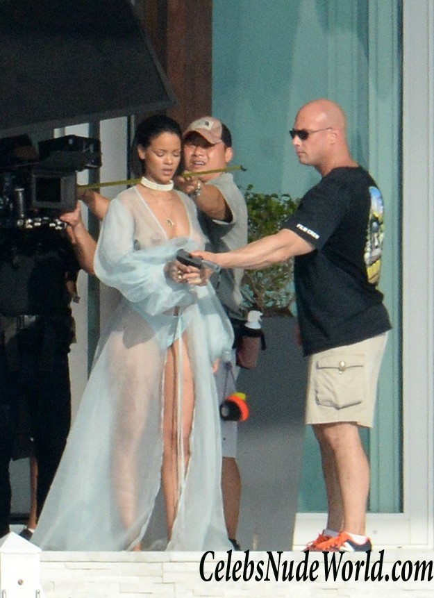 Rihanna Braless In A Totally See Through Sheer Pleasure 26273