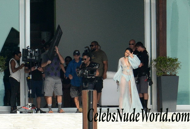 Rihanna Braless In A Totally See Through Sheer Pleasure 26275