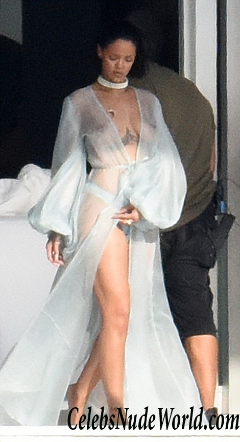 Rihanna Braless In A Totally See Through Sheer Pleasure 26291