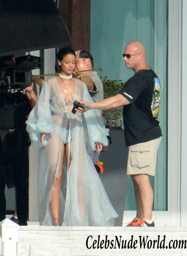 Rihanna Braless In A Totally See Through Sheer Pleasure 26296