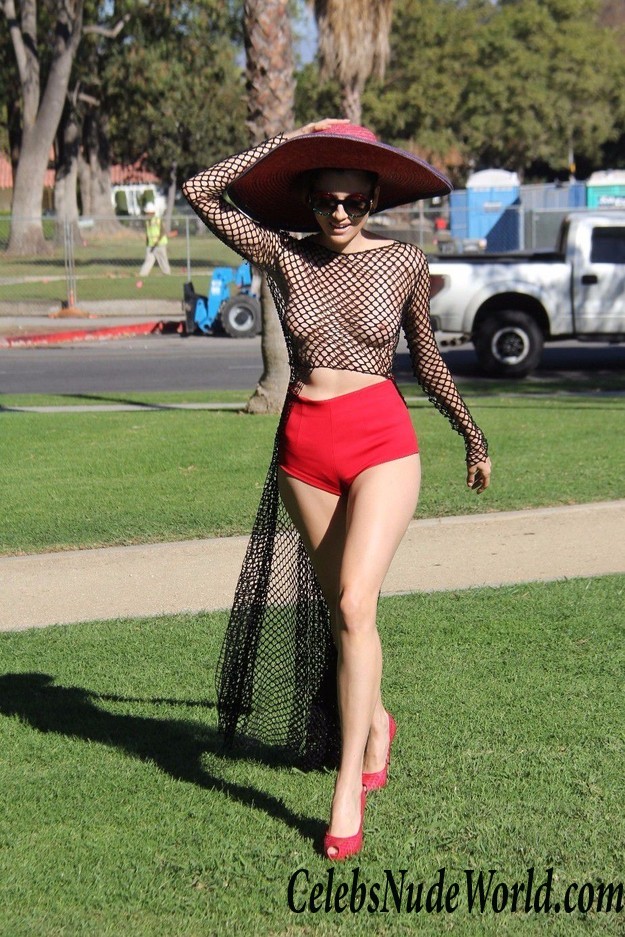 fishnet top no bra