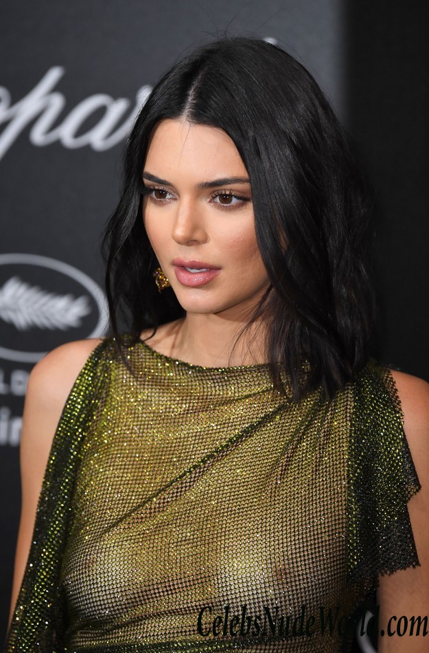 Kendall Jenner Braless In A See Thru Dress In Cannes 27071