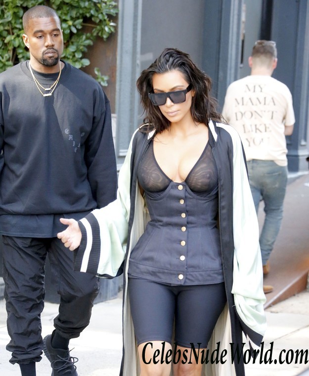 Kim Kardashian See Through Bra In New York 27411