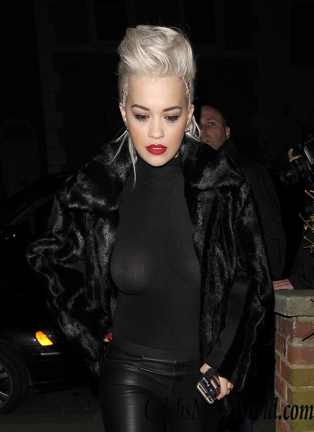 Rita Ora Braless In See Through To Nipples While Leaving The Shepherds Bush Empire in London 27482