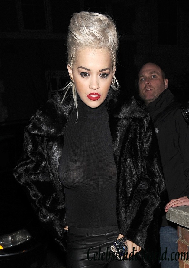 Rita Ora Braless In See Through To Nipples While Leaving The Shepherds Bush Empire in London 27484
