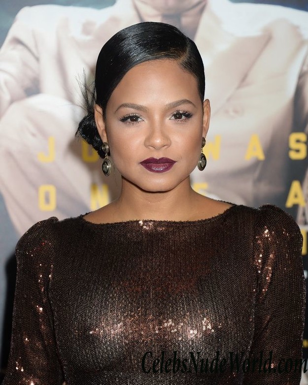 Christina Milian Braless In A See Through ish Dress In Hollywood 27590