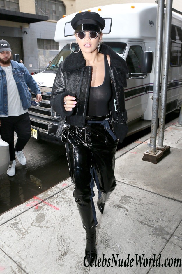Rita Ora Braless See Thru At A Photoshoot In NYC 27621