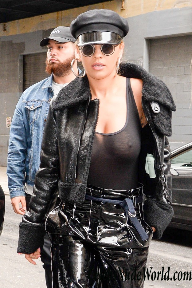 Rita Ora Braless See Thru At A Photoshoot In NYC 27627