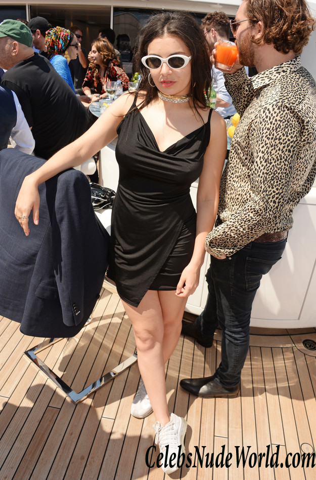 Charli XCX Braless Pokies And Slight See Through Dress At A Private Luncheon In Cannes 27720