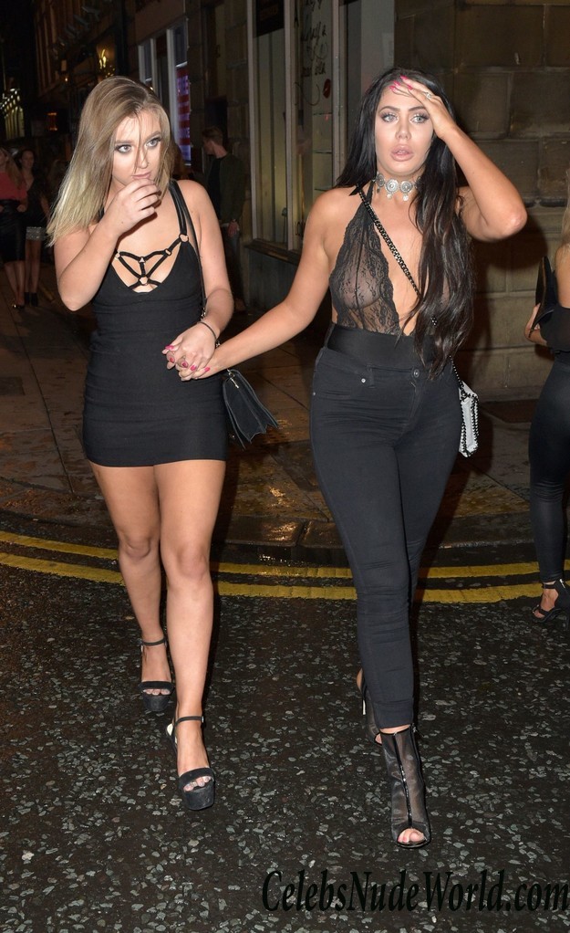 Chloe Ferry Braless In A See Through Top In Newcastle 27752