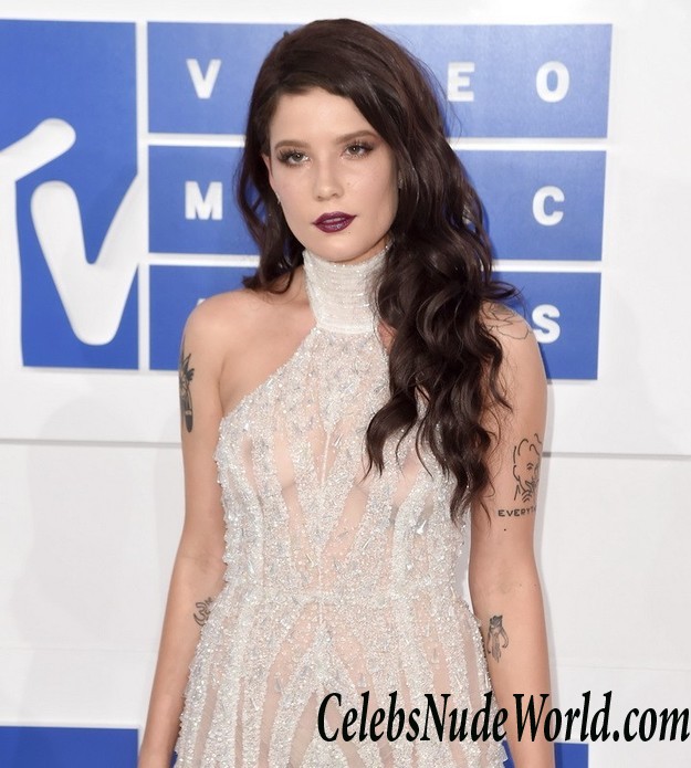 Halsey Braless See Through At 2016 MTV Video Music Awards In NY 27938