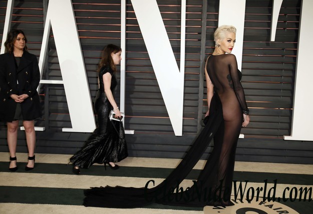 Rita Ora In a See Through Dress At The Vanity Fair Oscar Party In Hollywood 27965