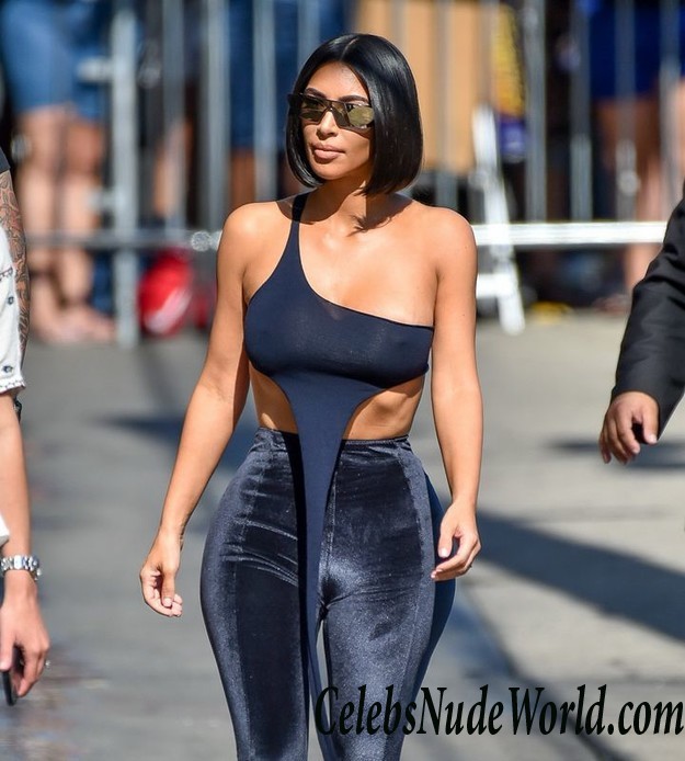 Kim Kardashian Braless In See Thru ish Top 28039