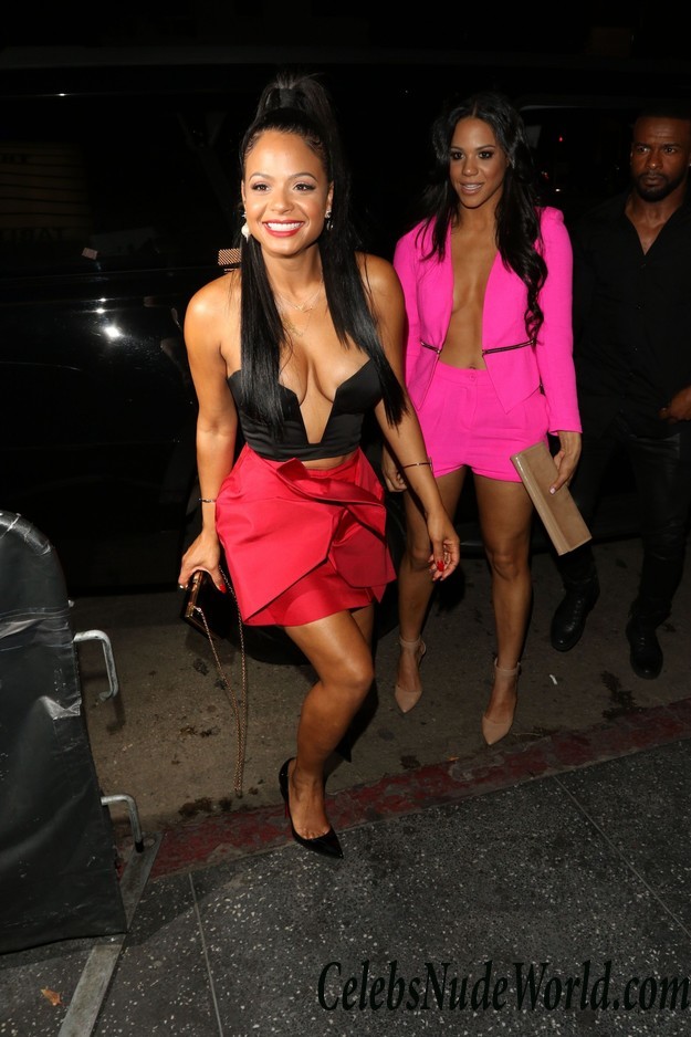 Christina Milian Huge Boobs Cleavage And Some Slight Upskirt At Club Playhouse In Hollywood 31197