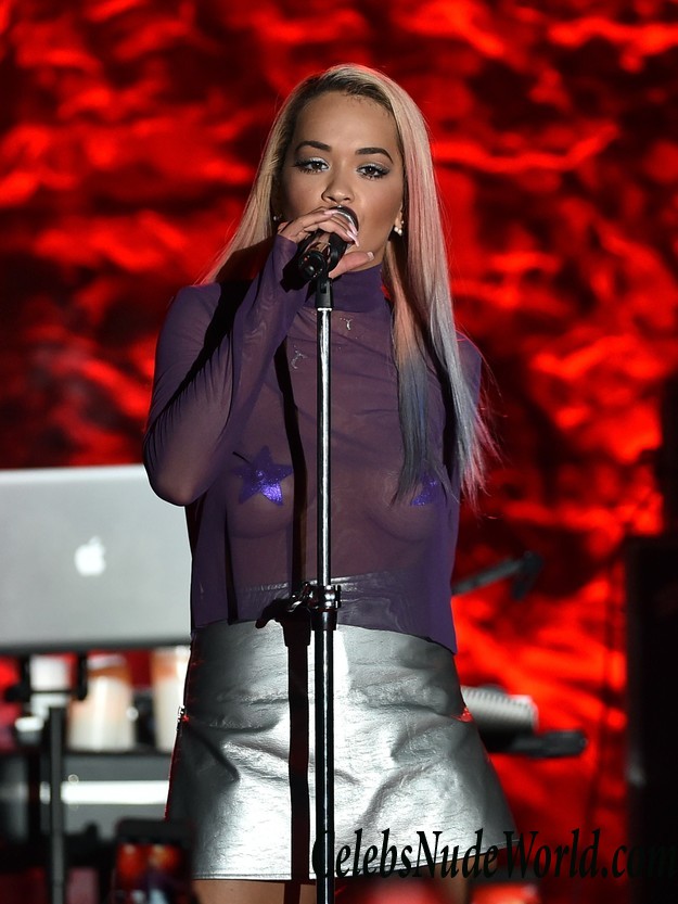 Rita Ora Upskirt And Nipple Pasties While Performing At The El Rey Theatre In LA 31748