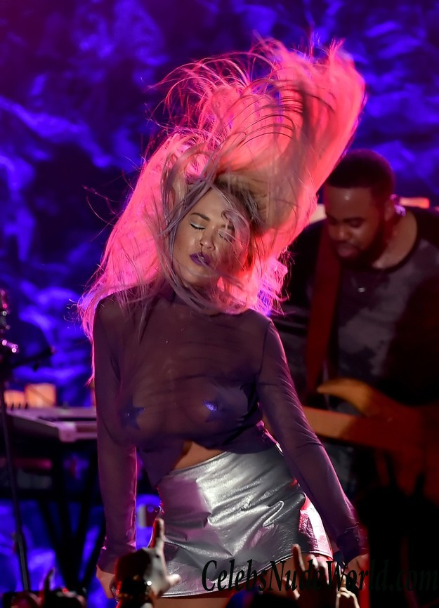 Rita Ora Upskirt And Nipple Pasties While Performing At The El Rey Theatre In LA 31756