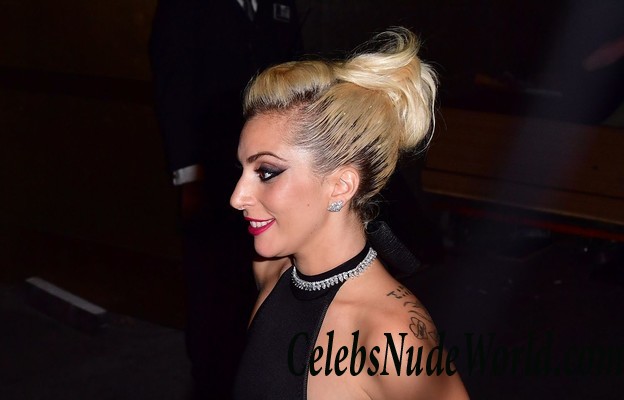 Lady Gaga Wearing A Black See Through Dress In NYC 31779