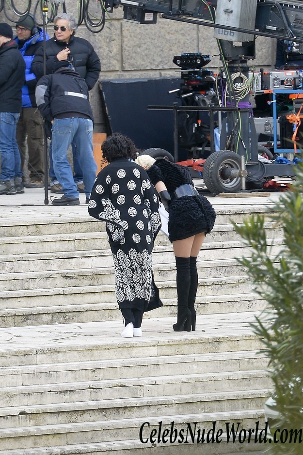 Rita Ora Pussy Upskirt On The Set Of "Wonderwell" In Rome 33216