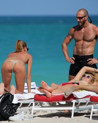 Toni Garrn Topless On The Beach In Miami