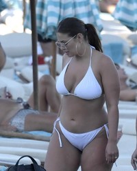 Ashley Graham Cameltoe On The Beach In Greece