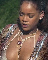 Rihanna Bikini Top Candids In Miami
