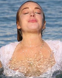 Lindsay Lohan Nipple Slip in Mykonos