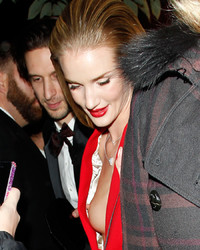 Rosie Huntington Whiteley Nipple Slip at British Fashion Awards 2013
