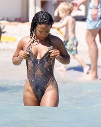 Christina Milian Swimsuit Nipple Slip In Ibiza