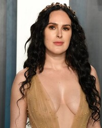 Rumer Willis Braless In See Thru Dress