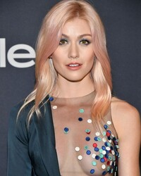 Katherine McNamara In See Thru Dress At The Golden Globes After Party