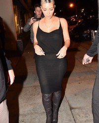 Kim Kardashian In A Sheer Black Dress For A Night Out