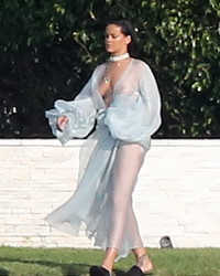Rihanna Braless In A Totally See Through Sheer Pleasure