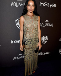 Zoe Kravitz See Through To Nipples At The Golden Globes Awards Post Party In Beverly Hills
