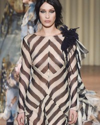 See Ball Hadid’s Nipples in a See Through Shirt on the Catwalk