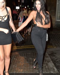 Chloe Ferry Braless In A See Through Top In Newcastle