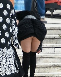 Rita Ora Pussy Upskirt On The Set Of 