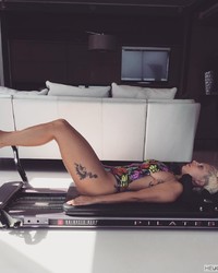 Lady Gaga Private Exercising lesson pics 