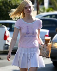 Elle Fanning Braless Photos