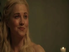Lucy Lawless nude, boobs scene in Spartacus 14