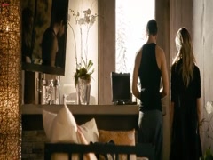 Maggie Grace cleavage , hot scene in Faster 8