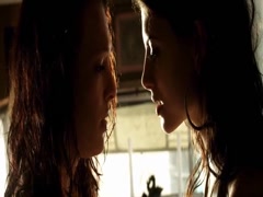 Erin Cummings hot ,cleavage scene in Bitch Slap