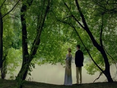 Clemence Poesy cleavage scene in Birdsong 2