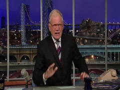 Salma Hayek cleavage , hot scene in Letterman Show 1
